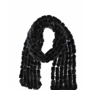 Adrienne Landau Black Mink Fur Scarf